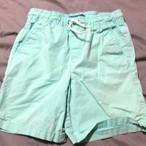 Crown & Ivy boys swim trunks shorts aqua blue/light bluish green. Size 12.